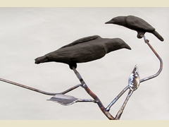 Steel Trees with Clay Birds