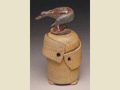 Yellow Turning Bird Jar